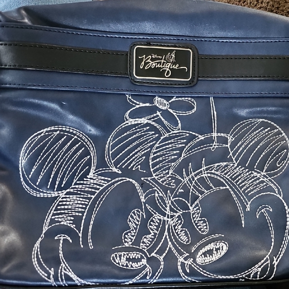 Disney Blue and Black Shoulder Bag with Mickey Mouse Sketch